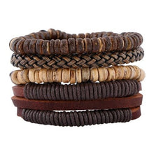 Load image into Gallery viewer, ZOSHI Genuine Leather Wood Beads wristband