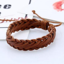 Load image into Gallery viewer, ZOSHI Genuine Leather Wood Beads wristband
