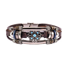 Load image into Gallery viewer, Punk Crystal Leather Wristband