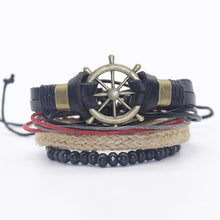 Load image into Gallery viewer, Punk Crystal Leather Wristband