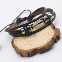 Load image into Gallery viewer, Punk Crystal Leather Wristband