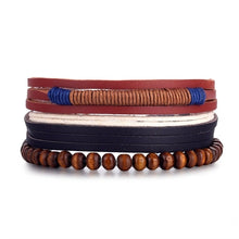 Load image into Gallery viewer, Vintage natural leather sheets wristbands
