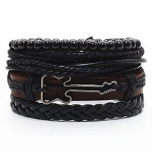 Load image into Gallery viewer, Alloy Woven Leather wristband