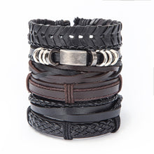 Load image into Gallery viewer, Vintage Leaf Feather Skeleton Owl Multilayer Leather Mixs Men Wristbands