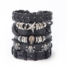 Load image into Gallery viewer, Vintage Leaf Feather Skeleton Owl Multilayer Leather Mixs Men Wristbands