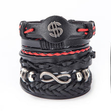 Load image into Gallery viewer, Vintage Leaf Feather Skeleton Owl Multilayer Leather Mixs Men Wristbands