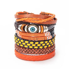 Load image into Gallery viewer, Vintage Leaf Feather Skeleton Owl Multilayer Leather Mixs Men Wristbands