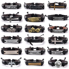 Load image into Gallery viewer, 30 Styles Mix Men Bracelets Vintage Single layer Leather Braid Wristbands