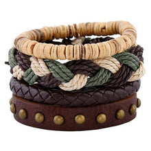 Load image into Gallery viewer, ZOSHI Genuine Leather Wood Beads wristband
