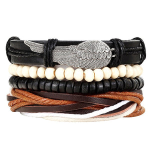 Punk Crystal Leather Wristband