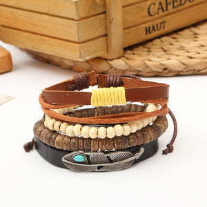 Punk Crystal Leather Wristband