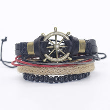 Load image into Gallery viewer, Punk Crystal Leather Wristband
