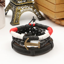 Load image into Gallery viewer, Punk Crystal Leather Wristband
