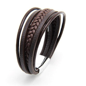 Natural leather Magnet wristband