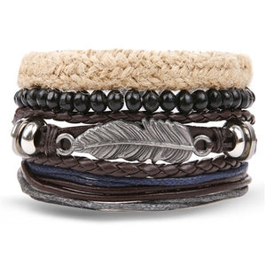 IFMIA Vintage Bohemia Beads Leather wristband