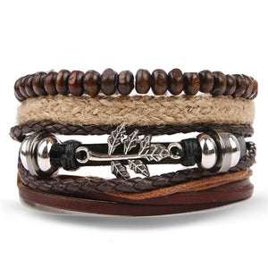 IFMIA Vintage Bohemia Beads Leather wristband