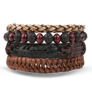 IFMIA Vintage Bohemia Beads Leather wristband