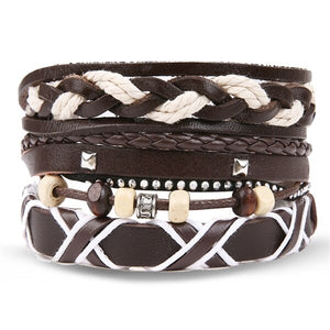 IFMIA Vintage Bohemia Beads Leather wristband