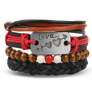 IFMIA Vintage Bohemia Beads Leather wristband