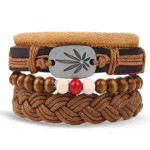 IFMIA Vintage Bohemia Beads Leather wristband