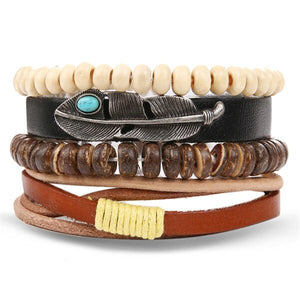 IFMIA Vintage Bohemia Beads Leather wristband