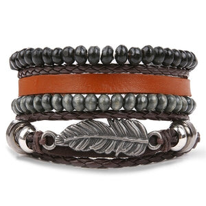 IFMIA Vintage Bohemia Beads Leather wristband