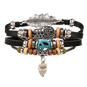 IFMIA Vintage Bohemia Beads Leather wristband