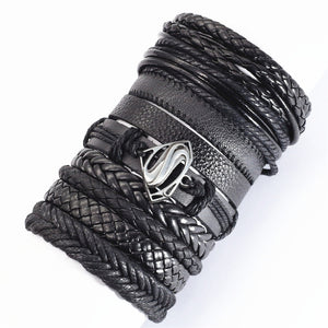 Bat Charm leather wristband