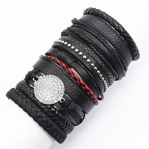 Bat Charm leather wristband