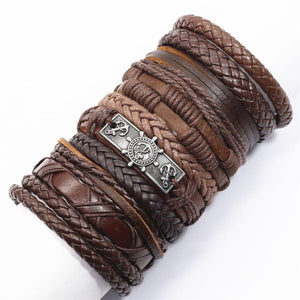 Bat Charm leather wristband