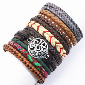 Bat Charm leather wristband