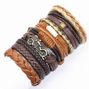 Bat Charm leather wristband