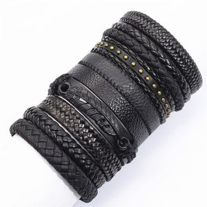 Bat Charm leather wristband