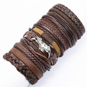 Bat Charm leather wristband