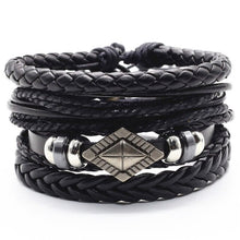 Load image into Gallery viewer, Alloy Woven Leather wristband
