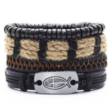 Load image into Gallery viewer, Alloy Woven Leather wristband
