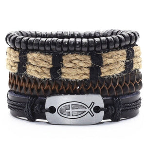 Alloy Woven Leather wristband