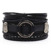 Load image into Gallery viewer, Alloy Woven Leather wristband
