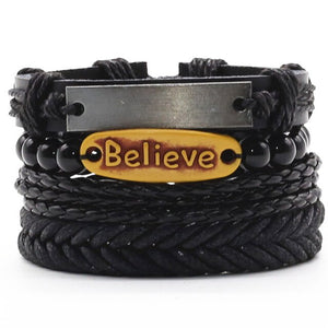 Alloy Woven Leather wristband