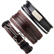 Load image into Gallery viewer, Alloy Woven Leather wristband
