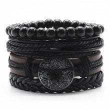 Load image into Gallery viewer, Alloy Woven Leather wristband
