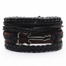 Load image into Gallery viewer, Alloy Woven Leather wristband
