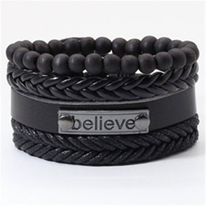 Alloy Woven Leather wristband