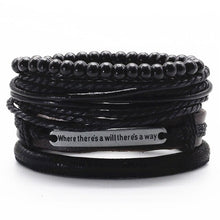 Load image into Gallery viewer, Alloy Woven Leather wristband
