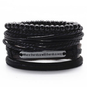 Alloy Woven Leather wristband