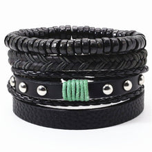 Load image into Gallery viewer, Alloy Woven Leather wristband
