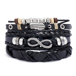 LETAPI 4Pcs Set Gothic Punk Skull wristband