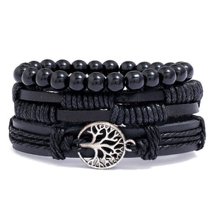 LETAPI 4Pcs Set Gothic Punk Skull wristband