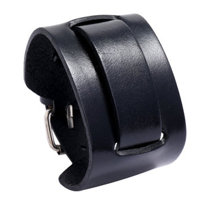 KOTik 2022 New Fashion Genuine Leather Wide Cuff Bangles Punk Vintage