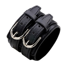 Load image into Gallery viewer, KOTik 2022 New Fashion Genuine Leather Wide Cuff Bangles Punk Vintage
